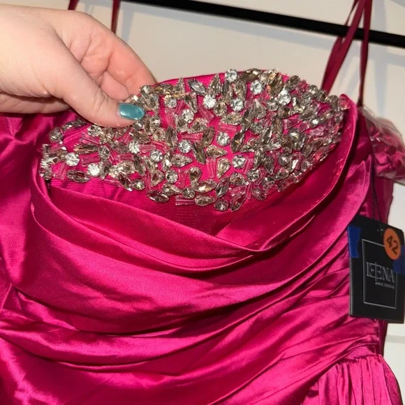 New | MAC DUGGAL
Pink Strapless Embellished Sweetheart
Neckline Satin 2211 ~ 14 - Picture 6 of 11